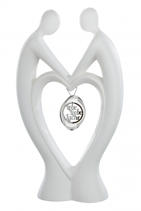Decoratiune Couple Hold Me, Ceramica, Alb, 18x31x7x cm [2]