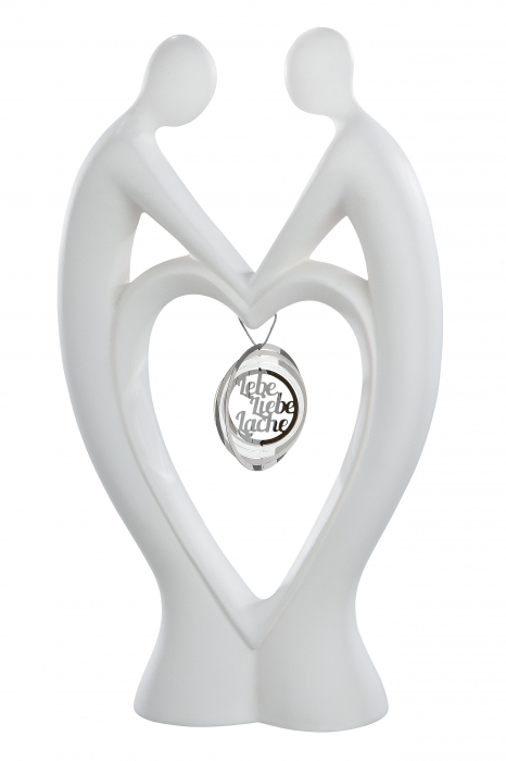 Decoratiune Couple Hold Me, Ceramica, Alb, 18x31x7x cm [3]