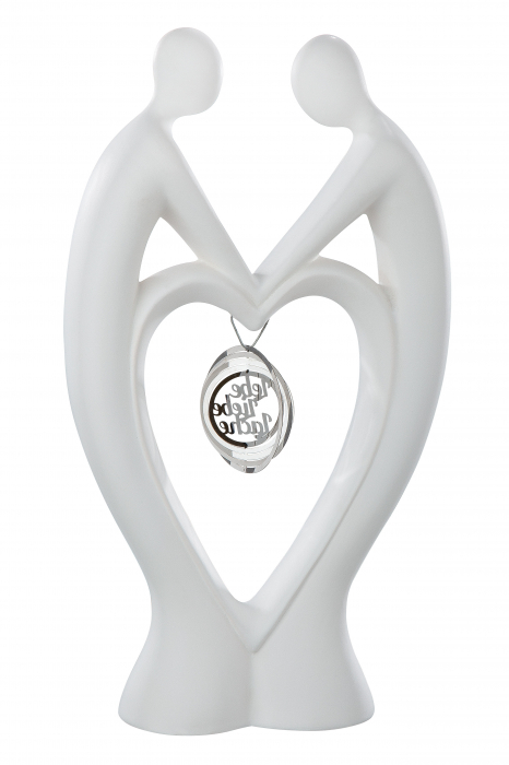 Decoratiune Couple Hold Me, Ceramica, Alb, 18x31x7x cm [4]