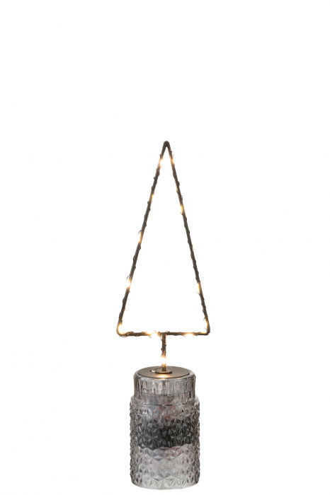 Decoratiune Craciun LED, Metal, Negru, 8x6x30 cm [2]