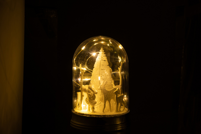 Decoratiune Craciun LED, Plastic , Alb , 13x13x20 cm [3]