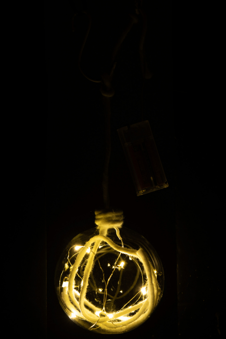 Decoratiune Craciun LED, Sticla, Alb, 12x12x12 cm [3]