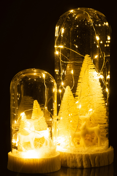 Decoratiune Craciun LED, Sticla, Alb , 12x12x28 cm [6]