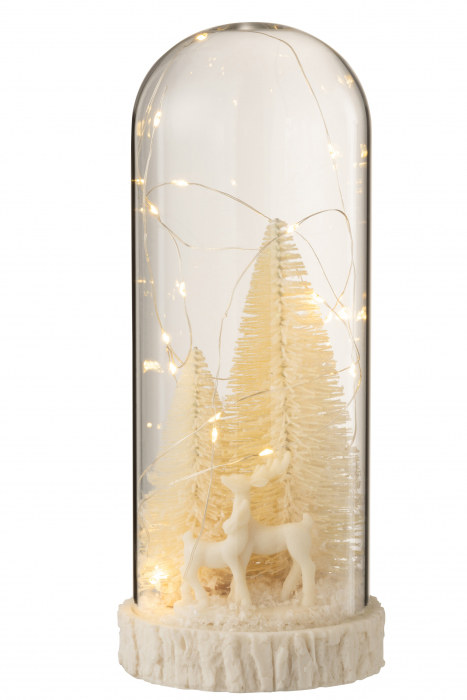 Decoratiune Craciun LED, Sticla, Alb , 12x12x28 cm [2]