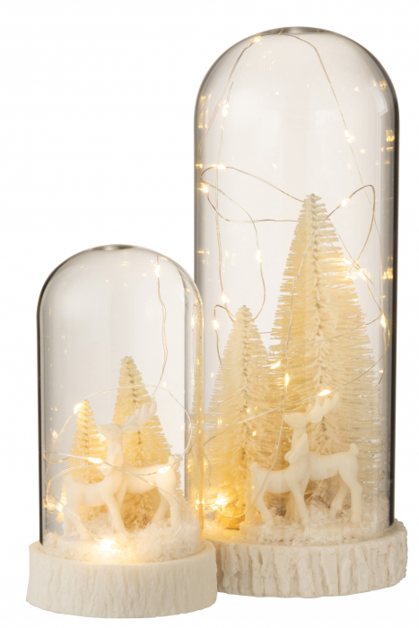 Decoratiune Craciun LED, Sticla, Alb , 12x12x28 cm [5]