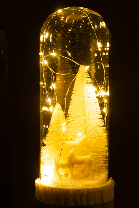 Decoratiune Craciun LED, Sticla, Alb , 12x12x28 cm [3]