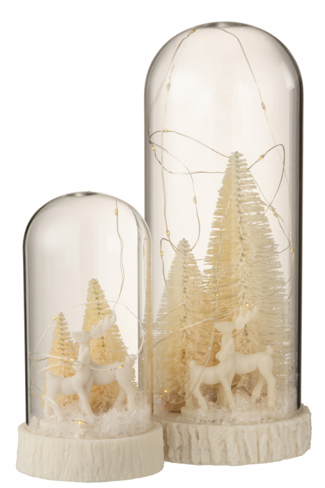 Decoratiune Craciun LED, Sticla, Alb , 12x12x28 cm [4]