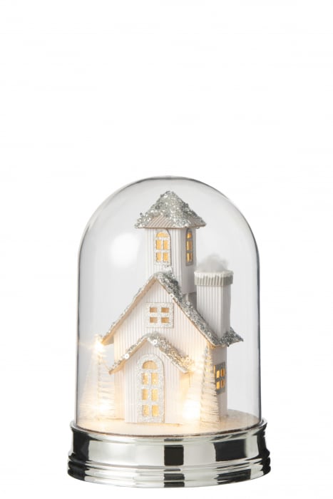 Decoratiune Craciun LED, Sticla, Alb , 16x16x23 cm [2]