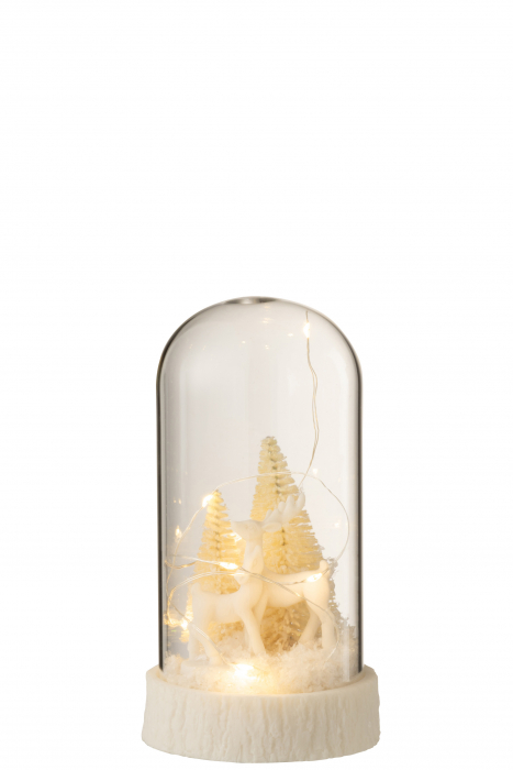 Decoratiune Craciun LED, Sticla, Alb , 9x9x17 cm [2]