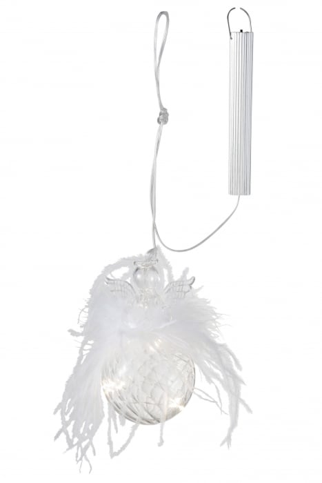 Decoratiune Craciun LED, Sticla, Transparent, 9x9x85 cm [2]