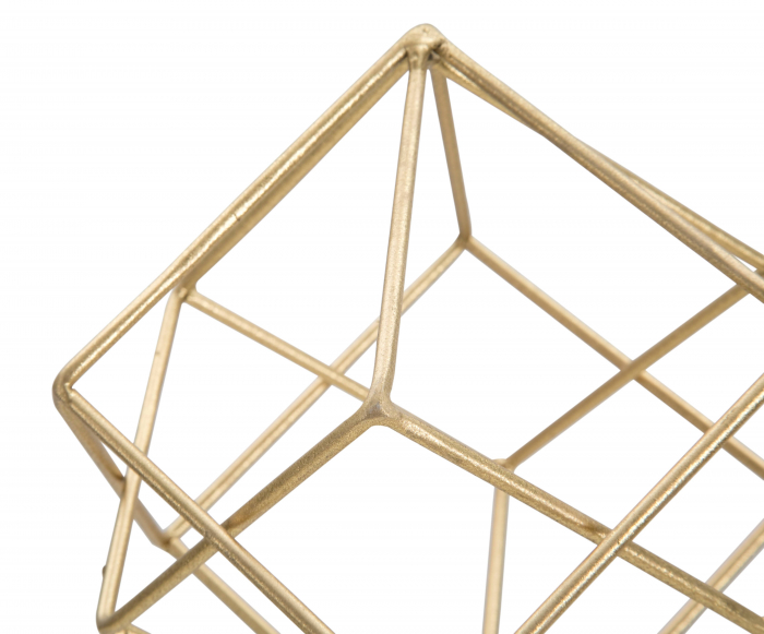 Decoratiune Cube, Fier/Marmura, Auriu/Alb, 41,5x16x18 cm [2]