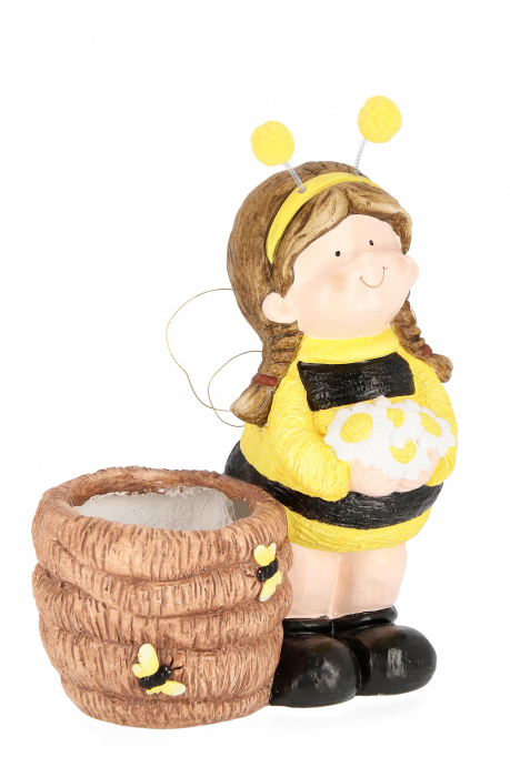 Decoratiune pentru gradina Apiary Girl, Multicolor, Compozit, 39.5 cm