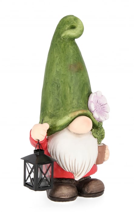 Decoratiune pentru gradina Blossom Gnome With Lantern, Multicolor, Compozit, 46.5 cm image13