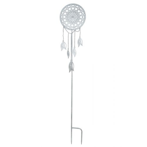 Decoratiune de gradina Dream Catcher, Metal, Alb, 20x110x1 cm