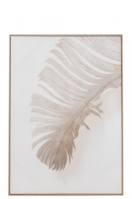 Decoratiune de Leaf, Canvas, Alb Bej, 139.5x4x101 cm image