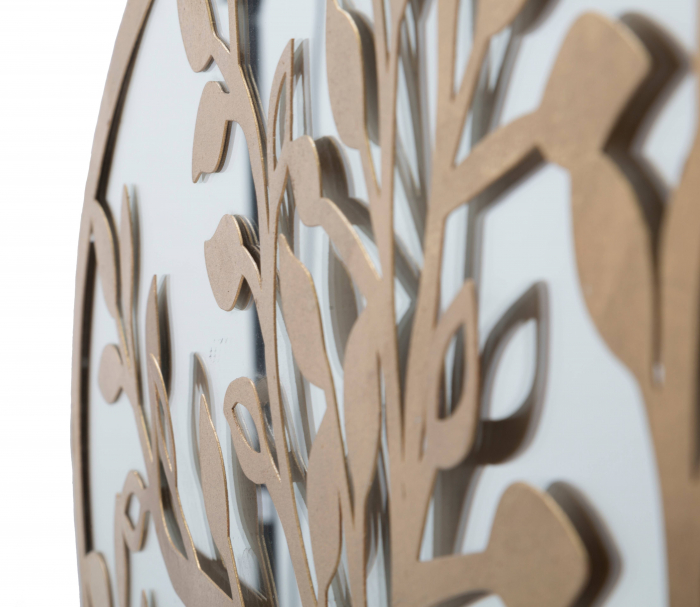 Decoratiune de perete Albero Della Vita, Fier/MDF/Oglinda, Auriu, 60x120x2 cm [3]