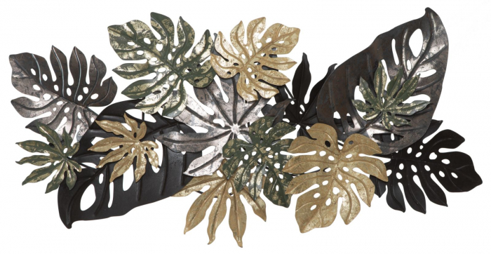 Decoratiune de perete Antique leaf, fier, multicolor, 133X10X67 cm [2]