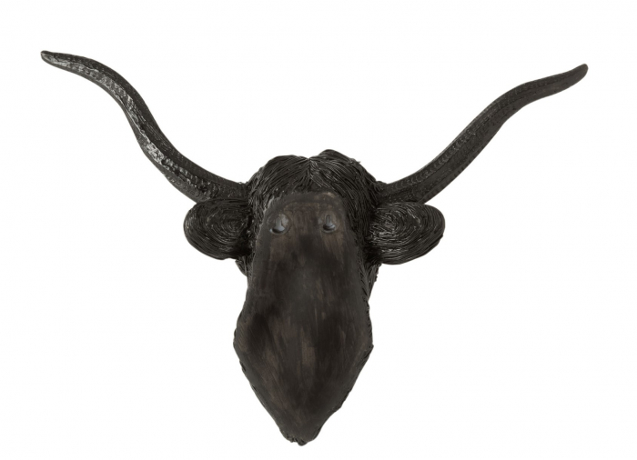 Decoratiune de perete Buffalo, Rasina, Negru, 42.5x15x32.5 cm [3]