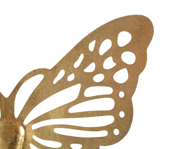 Decoratiune de perete Butterflies, Fier, Auriu, 35x43x2 cm [4]