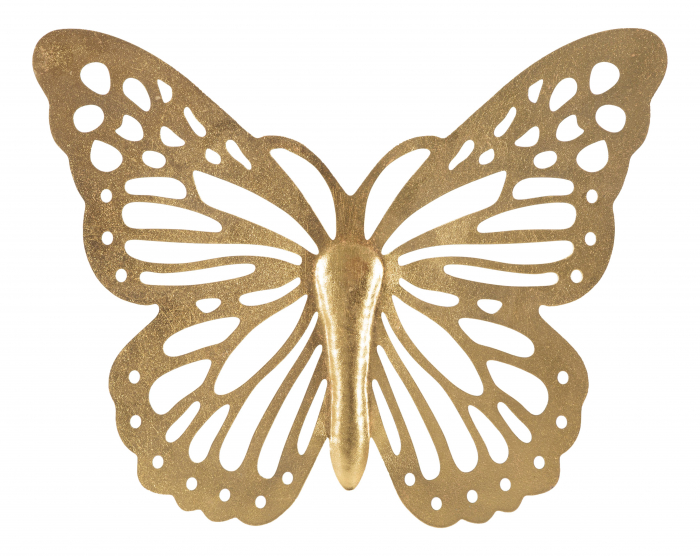 Decoratiune de perete Butterflies, Fier, Auriu, 35x43x2 cm [5]