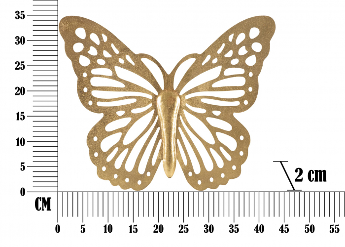 Decoratiune de perete Butterflies, Fier, Auriu, 35x43x2 cm [6]