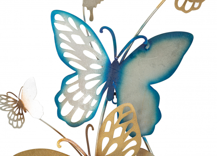 Decoratiune de perete Butterflies, Fier, Multicolor, 115x59.5x4 cm [4]
