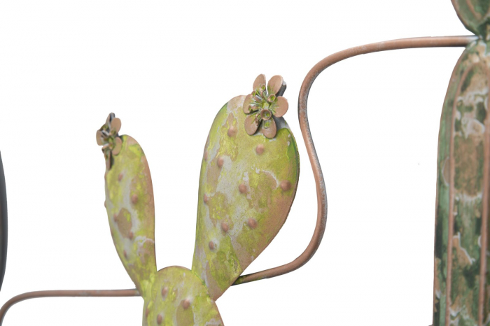 Decoratiune de perete cactus, fier, Multicolor, 90X2,5X64 cm [4]