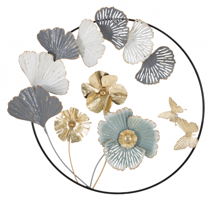 Decoratiune de perete Campur Round, Fier, Multicolor, 74x78.5x5 cm [5]