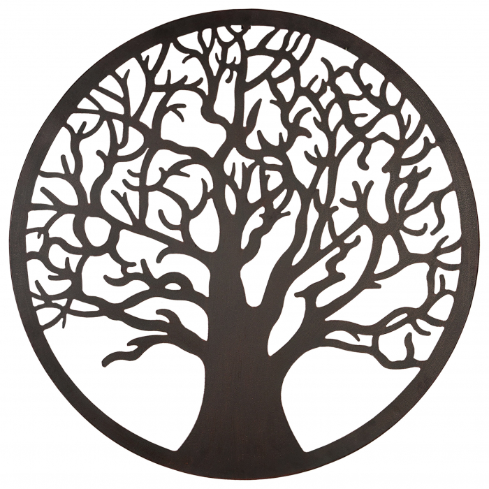 Decoratiune de perete copac, metal, maro, 80 cm [2]