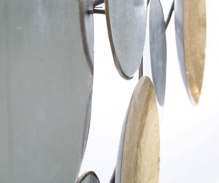 Decoratiune de perete cu oglinda GLAM, Metal/Oglinda, Auriu/Argintiu, 118X2.5X60 cm [4]