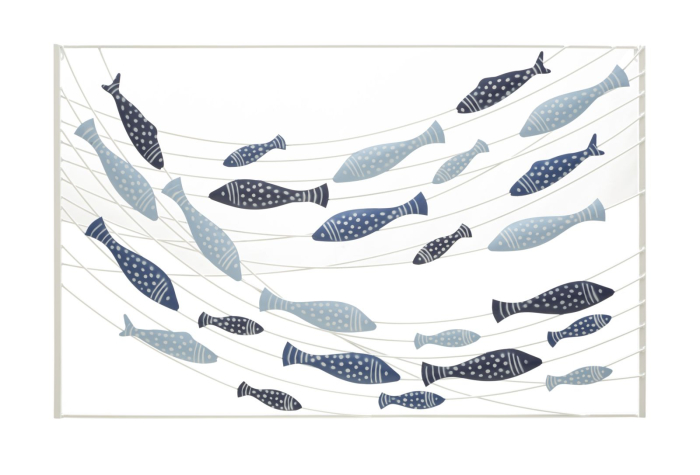 Decoratiune de perete cu pesti 96,5x1,5x61 cm [1]