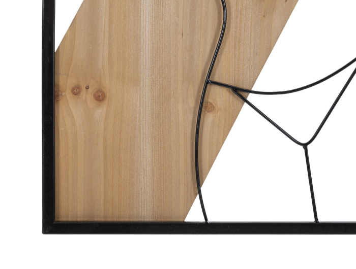 Decoratiune de perete din fier forjat si lemn, 50x2x90 cm [4]