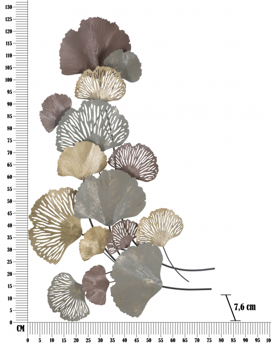 Decoratiune de perete Diply, Fier, Multicolor, 126x76x7.6 cm [6]