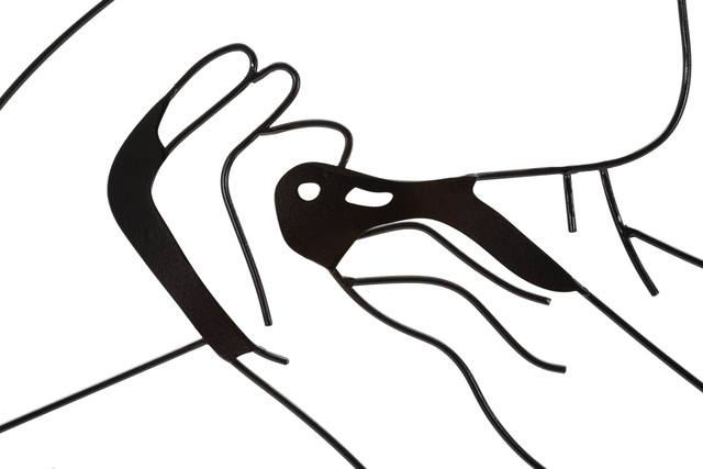 Decoratiune de perete Elegant -B-, Fier, Negru, 80x60x1 cm [9]