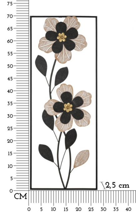  Decoratiune de perete, Fier/Lemn Divaker -A- 27X2,5X70 cm [6]