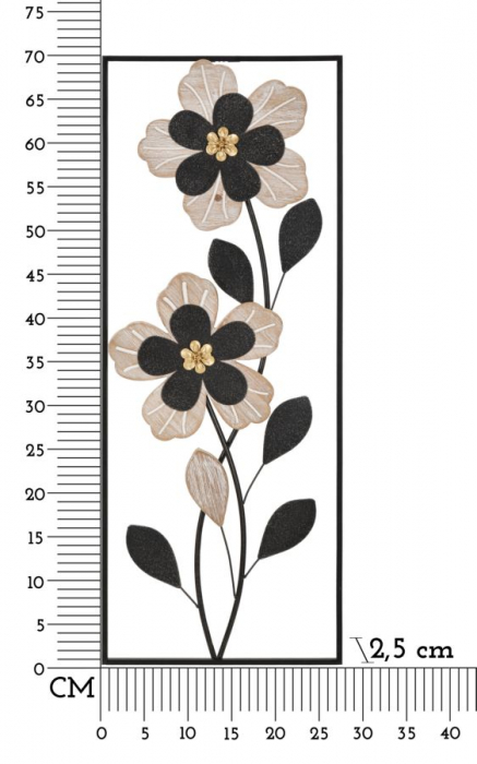  Decoratiune de perete, Fier/Lemn Divaker -B-27X2,5X70 cm [6]