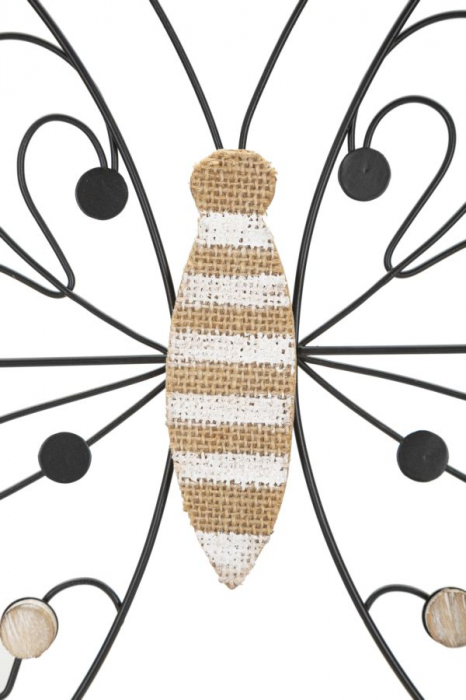 Decoratiune de perete, Fier/Lemn Fluture 39,5X1,5X33,5 Min 2 cm [2]