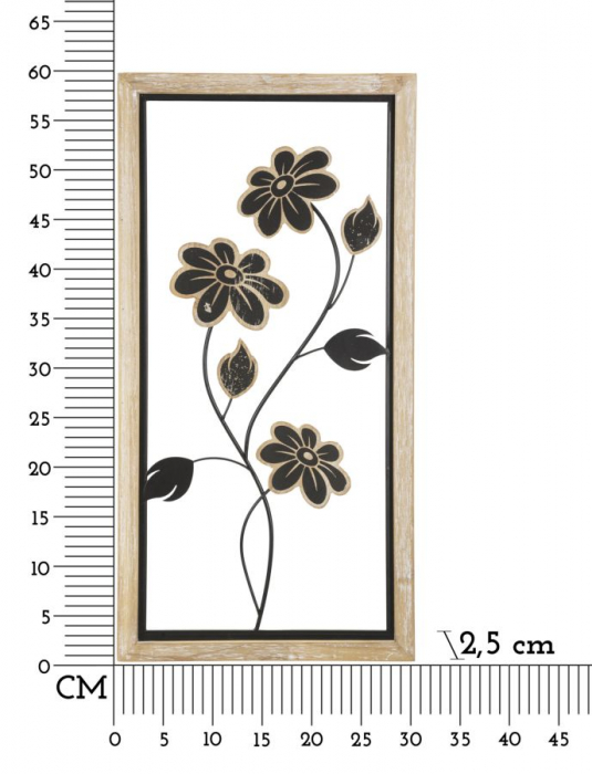  Decoratiune de perete, Fier/Lemn Girish -A- 30X2,5X60 cm [6]