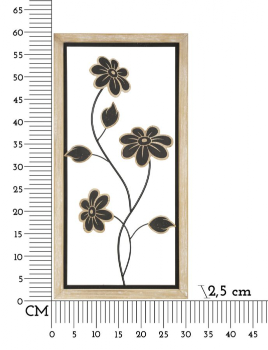  Decoratiune de perete, Fier/Lemn Girish -B- 30X2,5X60 cm [6]