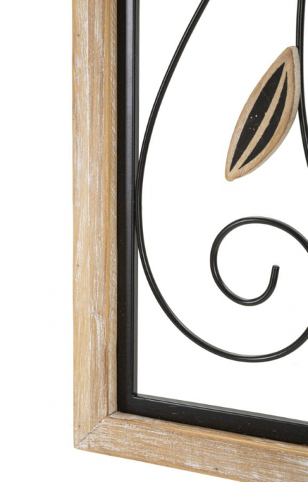  Decoratiune de perete, Fier/Lemn Koman -A- 26X2,5X60 cm [3]