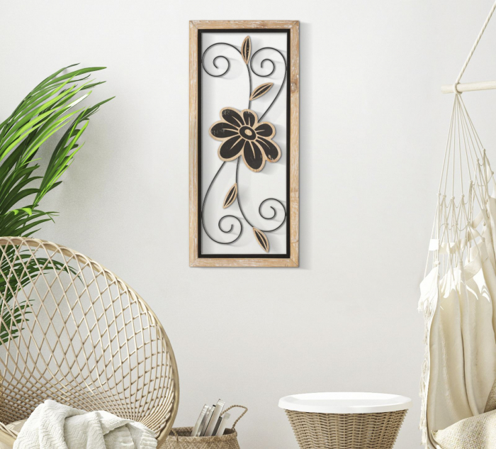 Decoratiune de perete, Fier/Lemn Koman -A- 26X2,5X60 cm [5]