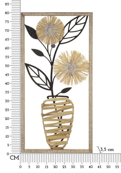  Decoratiune de perete, Fier/Lemn Vaso 40X3,5X80 cm [6]