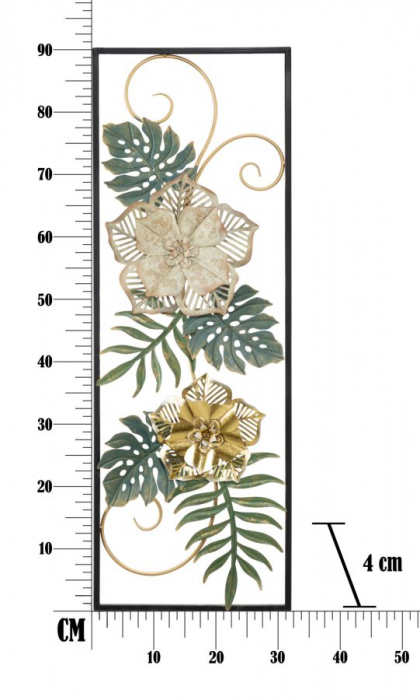 Decoratiune de perete Campur, fier, multicolor,  31X4X90 cm [6]