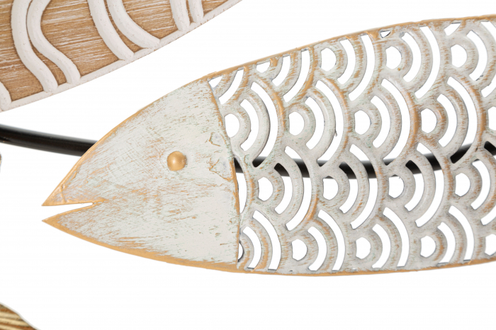 Decoratiune de perete Fishy, Fier/MDF, Multicolor, 46.4x118x5.7 cm [3]