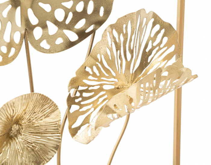 Decoratiune de perete Flowers, Fier, Auriu, 50x50x5 cm [4]