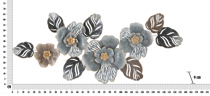 Decoratiune de perete Greys - A -, Fier, Multicolor, 66.5x157,5x9 cm [6]