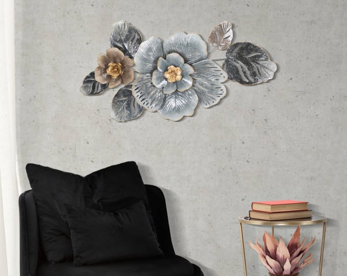 Decoratiune de perete Greys – B -, Fier, Multicolor, 48x84x9.5 cm lotusland.ro