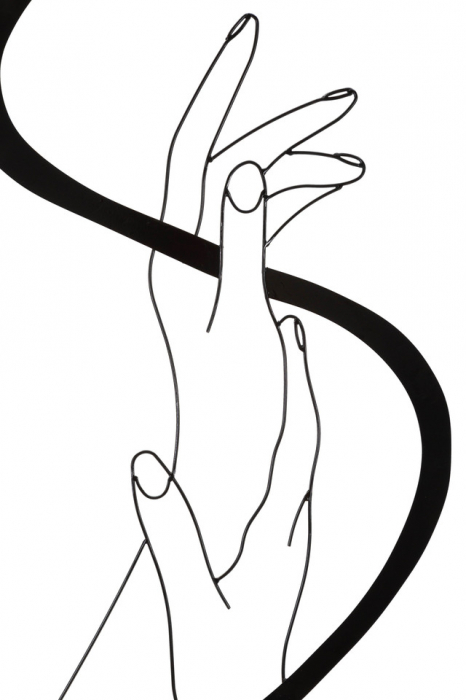 Decoratiune de perete Hands, Fier, Negru, 90x60x1 cm [8]