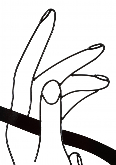 Decoratiune de perete Hands, Fier, Negru, 90x60x1 cm [3]