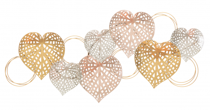 Decoratiune de perete Heart, Fier, Multicolor, 39.5x91x2.5 cm [5]